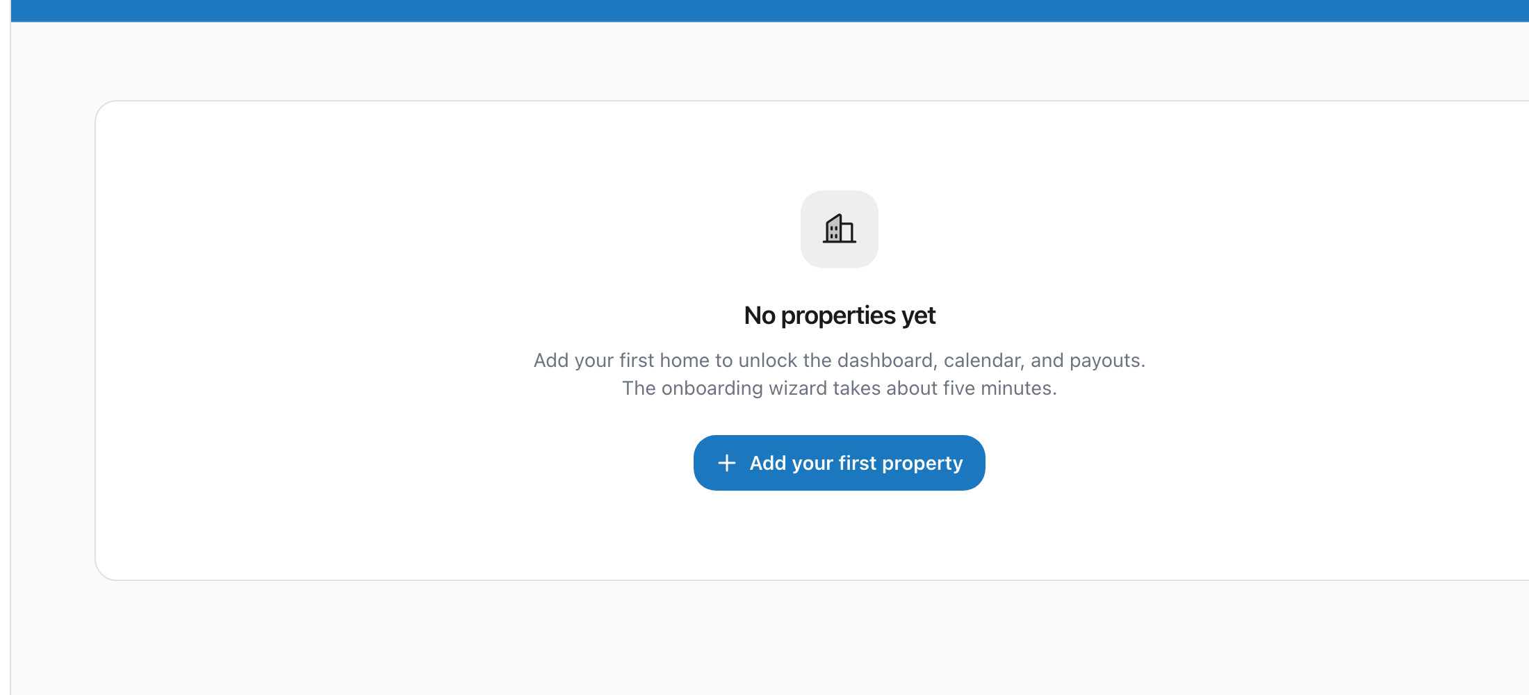 Add property call-to-action with onboarding wizard prompt