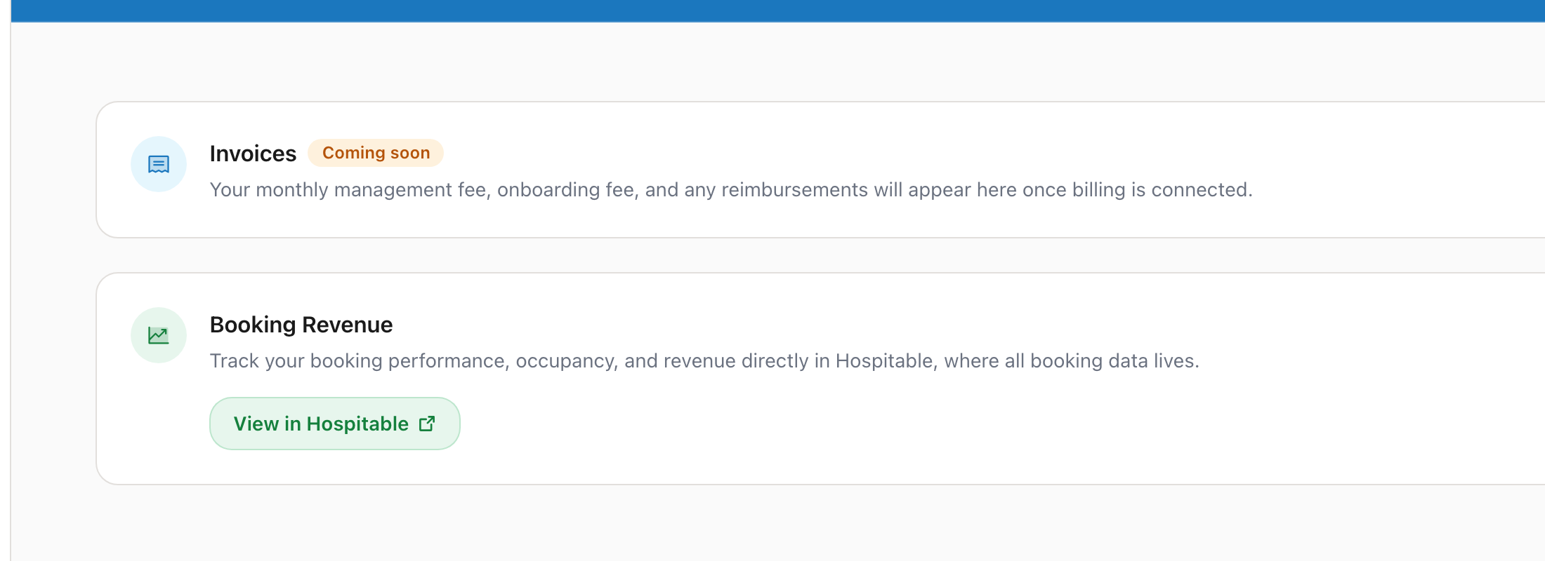 Financial summary with invoices and Hospitable integration