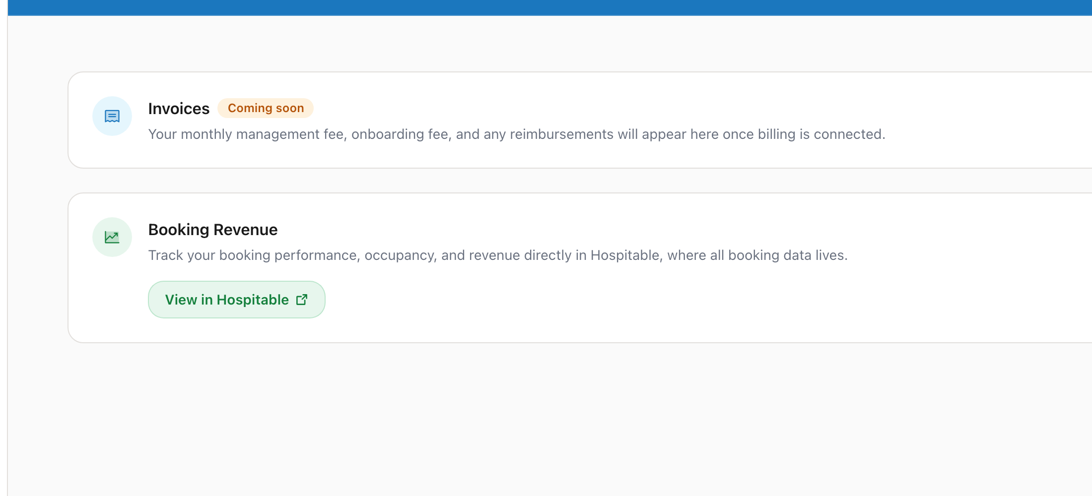 Revenue details with booking performance metrics